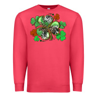 Cardinal St. Patrick's Day shamrock leopard and cowhide Premium Sweatshirt - CowGirlArtShop
