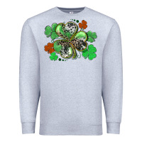 Heather Grey St. Patrick's Day shamrock leopard and cowhide Premium Sweatshirt - CowGirlArtShop