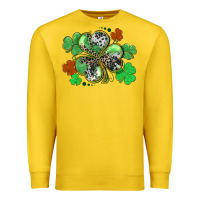 Lemon St. Patrick's Day shamrock leopard and cowhide Premium Sweatshirt - CowGirlArtShop