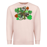 Pale Pink St. Patrick's Day shamrock leopard and cowhide Premium Sweatshirt - CowGirlArtShop