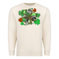 Sandshell St. Patrick's Day shamrock leopard and cowhide Premium Sweatshirt - CowGirlArtShop