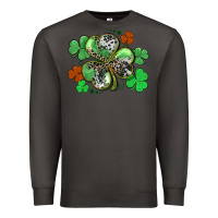 Smoke St. Patrick's Day shamrock leopard and cowhide Premium Sweatshirt - CowGirlArtShop