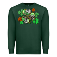 Sports Green St. Patrick's Day shamrock leopard and cowhide Premium Sweatshirt - CowGirlArtShop