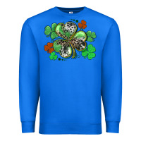 True Royal St. Patrick's Day shamrock leopard and cowhide Premium Sweatshirt - CowGirlArtShop