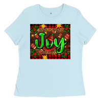 Baby Blue joy with gloves for Christmas Ladies Tee - AdoDesignShop