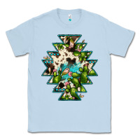 Dusty Blue aztec  cowhide cactus gemstone Classic Tee - JahusDesignShop