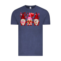 Vintage Denim valentines day gnomies with heart balloon Vintage Tee - NancyCooperArtShop