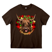 Chocolate Brown highland cow  christmas Heavy Core Tee - JahusDesignShop