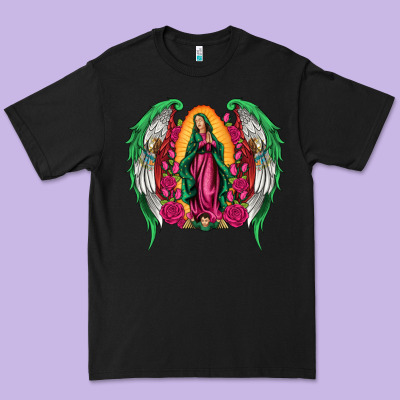 Mexican Flag Wings Our Lady Of Guadalupe Premium Tee Designed By Artiststas
