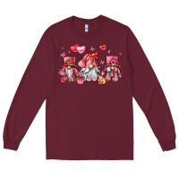 Burgundy valentine's day gnomes Long Sleeve Tee - LillyAllenDesigns