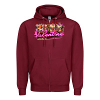 Burgundy be my valentine Zipper Hoodie - HowdyJamesFarm