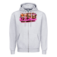 Heather Grey be my valentine Zipper Hoodie - HowdyJamesFarm