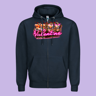 Be My Valentine Zipper Hoodie Designed By Howdyjamesfarm