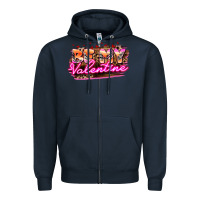 Navy be my valentine Zipper Hoodie - HowdyJamesFarm