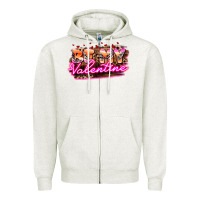 Oatmeal Heather be my valentine Zipper Hoodie - HowdyJamesFarm