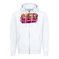 White be my valentine Zipper Hoodie - HowdyJamesFarm