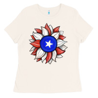 Bone sunflower puerto rico flag Ladies Tee - JahusDesignShop
