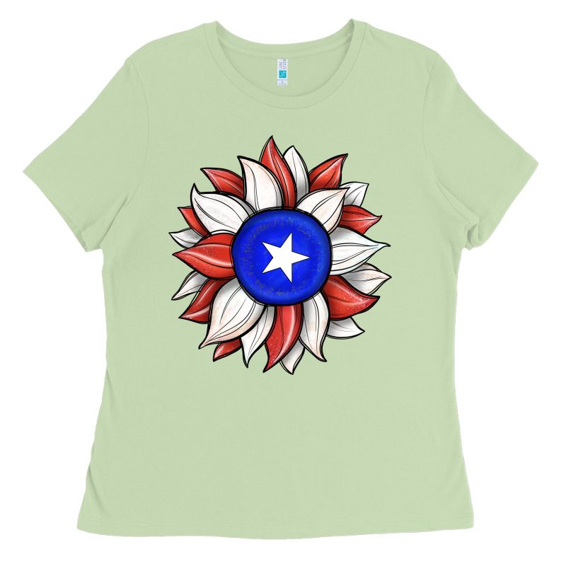 Sunflower Puerto Rico Flag Ladies Tee by JahusDesignShop | Teevron