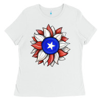 White sunflower puerto rico flag Ladies Tee - JahusDesignShop