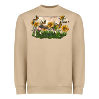 Mushroom charolais cow with sunflower Heavyweight Sweatshirt - LillyAllenDesigns
