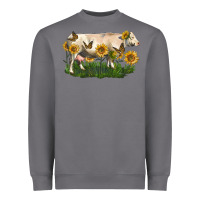 Storm charolais cow with sunflower Heavyweight Sweatshirt - LillyAllenDesigns