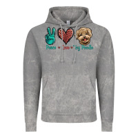 Cloud Rock Peace Love Toy Poodle Vintage Hoodie - Jasminsmagicworld