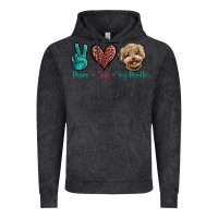 Vintage Black Peace Love Toy Poodle Vintage Hoodie - Jasminsmagicworld