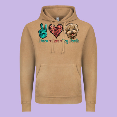 Peace Love Toy Poodle Vintage Hoodie Designed By Jasminsmagicworld