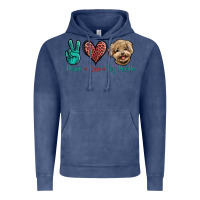 Vintage Denim Peace Love Toy Poodle Vintage Hoodie - Jasminsmagicworld