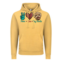 Vintage Mustard Peace Love Toy Poodle Vintage Hoodie - Jasminsmagicworld