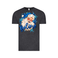 Vintage Black believe winter christmas santa claus Vintage Tee - MaliasSmallBusiness
