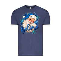 Vintage Denim believe winter christmas santa claus Vintage Tee - MaliasSmallBusiness