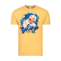 Vintage Mustard believe winter christmas santa claus Vintage Tee - MaliasSmallBusiness