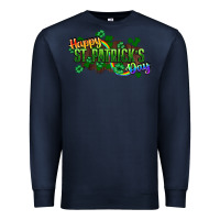 Navy Happy St. Patrick's Day Premium Sweatshirt - HowdyJamesFarm