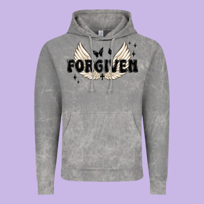 Forgiven Christian Angel Wings Vintage Hoodie Designed By Maliassmallbusiness