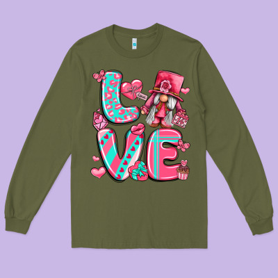 Love With Gnome Long Sleeve Tee Designed By Lillyallendesigns