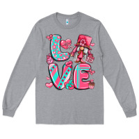Heather Grey love with gnome Long Sleeve Tee - LillyAllenDesigns