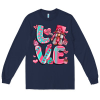 Navy love with gnome Long Sleeve Tee - LillyAllenDesigns