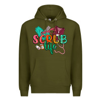 Army Green Scrub life Premium Hoodie - CowGirlArtShop