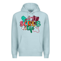 Blue Mist Scrub life Premium Hoodie - CowGirlArtShop