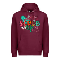 Burgundy Scrub life Premium Hoodie - CowGirlArtShop