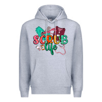 Heather Grey Scrub life Premium Hoodie - CowGirlArtShop