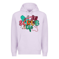 Lilac Scrub life Premium Hoodie - CowGirlArtShop