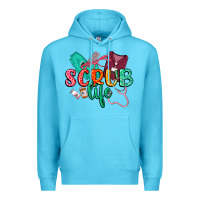 Ocean Blue Scrub life Premium Hoodie - CowGirlArtShop