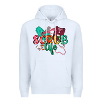 White Scrub life Premium Hoodie - CowGirlArtShop