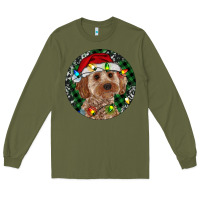 Army Green Cockapoo Christmas Long Sleeve Tee - RanaPortraitStore