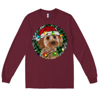Burgundy Cockapoo Christmas Long Sleeve Tee - RanaPortraitStore