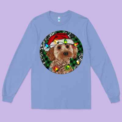 Cockapoo Christmas Long Sleeve Tee Designed By Ranaportraitstore