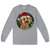 Heather Grey Cockapoo Christmas Long Sleeve Tee - RanaPortraitStore