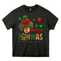 Asphalt merry pawmas christmas dachshund Heavy Core Tee - Jasminsmagicworld